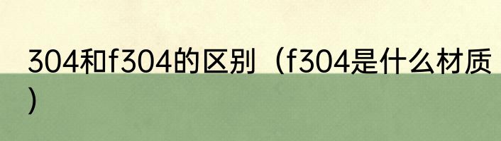 304和f304的区别（f304是什么材质）