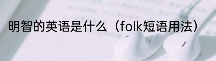 明智的英语是什么（folk短语用法）