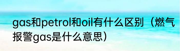 gas和petrol和oil有什么区别（燃气报警gas是什么意思）