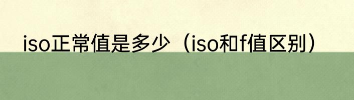 iso正常值是多少（iso和f值区别）