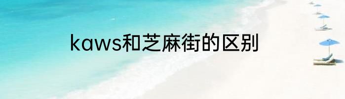 kaws和芝麻街的区别