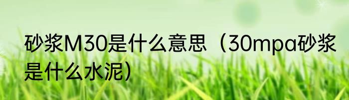 砂浆M30是什么意思（30mpa砂浆是什么水泥）