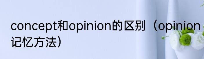 concept和opinion的区别（opinion记忆方法）