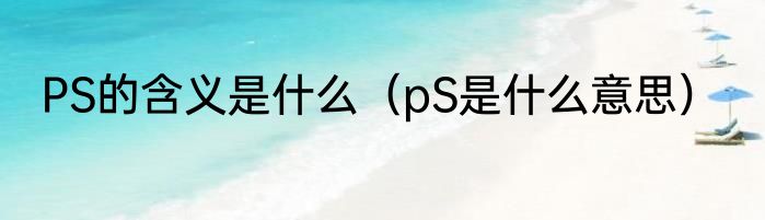 PS的含义是什么（pS是什么意思）