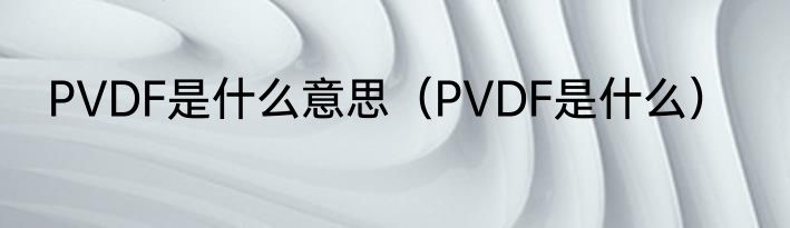PVDF是什么意思（PVDF是什么）