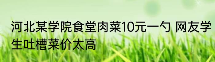河北某学院食堂肉菜10元一勺 网友学生吐槽菜价太高