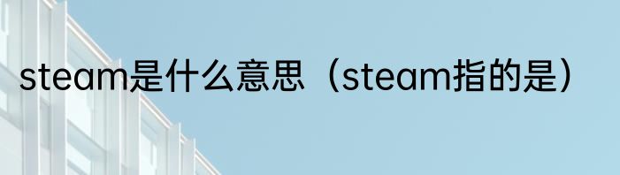 steam是什么意思（steam指的是）