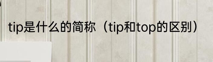 tip是什么的简称（tip和top的区别）