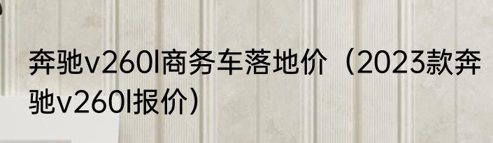 奔驰v260l商务车落地价（2023款奔驰v260l报价）
