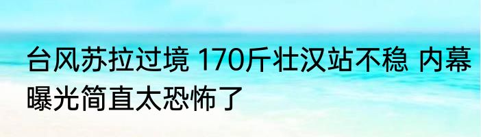 台风苏拉过境 170斤壮汉站不稳 内幕曝光简直太恐怖了