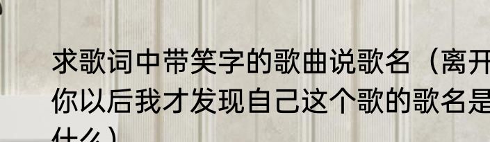 求歌词中带笑字的歌曲说歌名（离开你以后我才发现自己这个歌的歌名是什么）