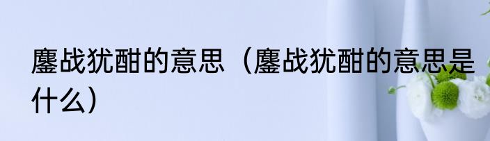 鏖战犹酣的意思（鏖战犹酣的意思是什么）