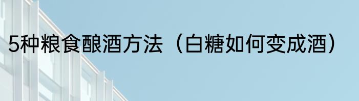 5种粮食酿酒方法（白糖如何变成酒）