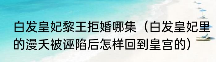 白发皇妃黎王拒婚哪集（白发皇妃里的漫夭被诬陷后怎样回到皇宫的）
