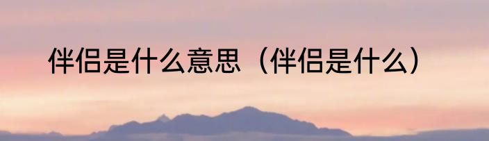 伴侣是什么意思（伴侣是什么）
