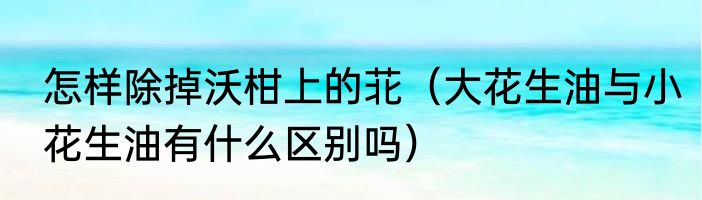 怎样除掉沃柑上的苝（大花生油与小花生油有什么区别吗）