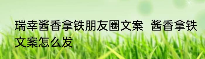 瑞幸酱香拿铁朋友圈文案  酱香拿铁文案怎么发