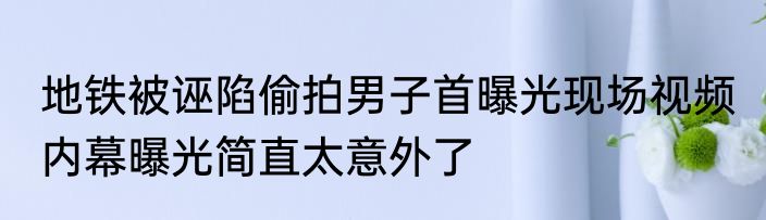 地铁被诬陷偷拍男子首曝光现场视频 内幕曝光简直太意外了