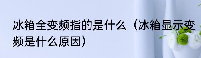 冰箱全变频指的是什么（冰箱显示变频是什么原因）