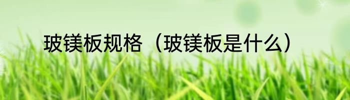 玻镁板规格（玻镁板是什么）