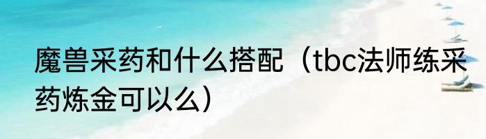 魔兽采药和什么搭配（tbc法师练采药炼金可以么）