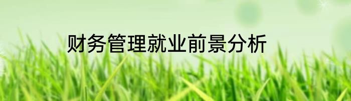 财务管理就业前景分析