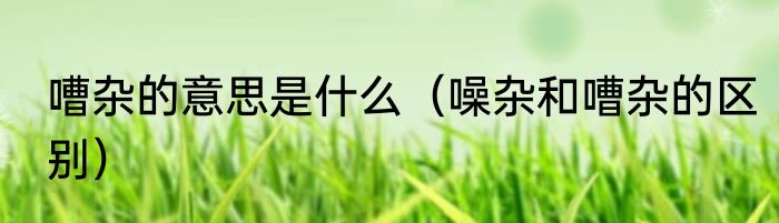 嘈杂的意思是什么（噪杂和嘈杂的区别）