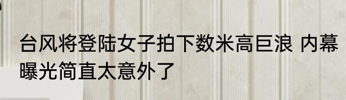 台风将登陆女子拍下数米高巨浪 内幕曝光简直太意外了