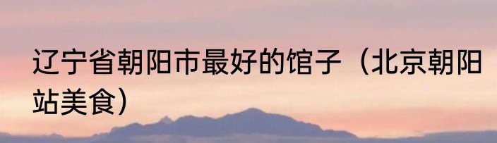 辽宁省朝阳市最好的馆子（北京朝阳站美食）
