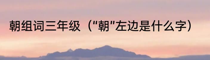 朝组词三年级（“朝”左边是什么字）