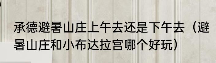 承德避暑山庄上午去还是下午去（避暑山庄和小布达拉宫哪个好玩）