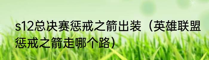s12总决赛惩戒之箭出装（英雄联盟惩戒之箭走哪个路）