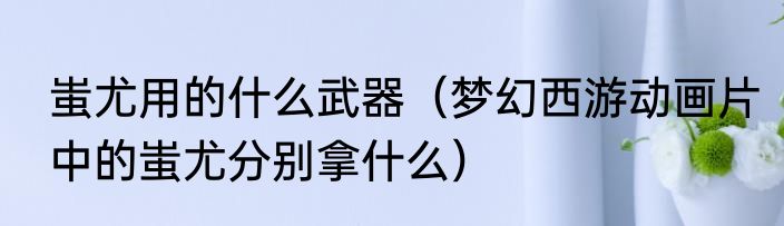 蚩尤用的什么武器（梦幻西游动画片中的蚩尤分别拿什么）