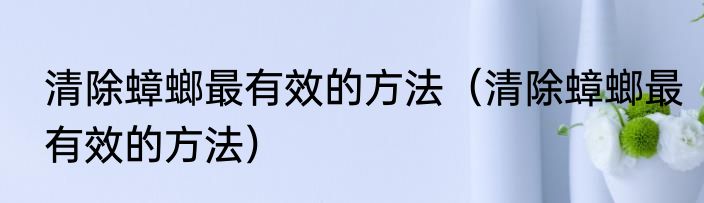 清除蟑螂最有效的方法（清除蟑螂最有效的方法）