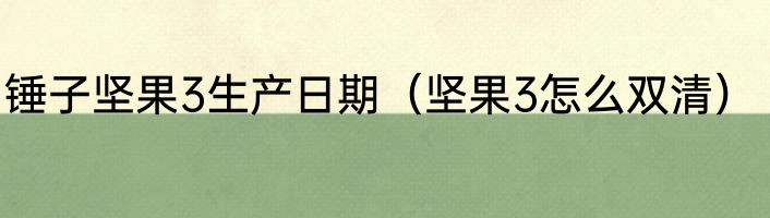 锤子坚果3生产日期（坚果3怎么双清）
