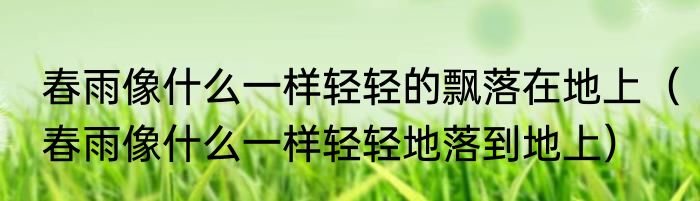 春雨像什么一样轻轻的飘落在地上（春雨像什么一样轻轻地落到地上）