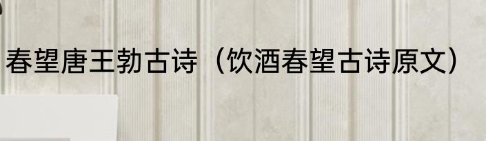 春望唐王勃古诗（饮酒春望古诗原文）