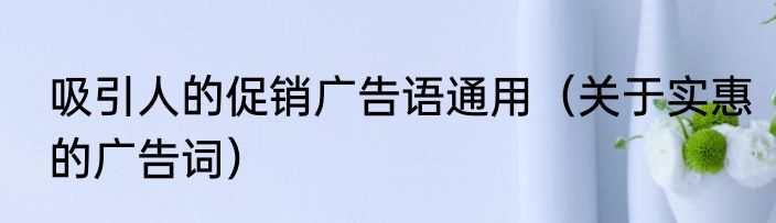 吸引人的促销广告语通用（关于实惠的广告词）