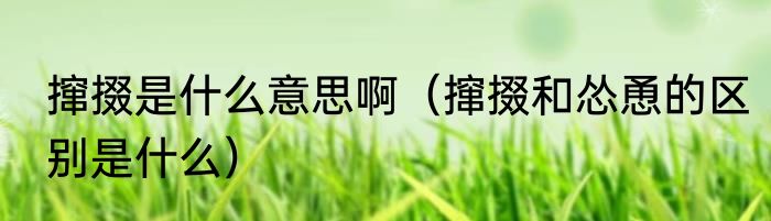 撺掇是什么意思啊（撺掇和怂恿的区别是什么）