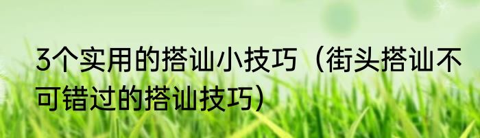 3个实用的搭讪小技巧（街头搭讪不可错过的搭讪技巧）