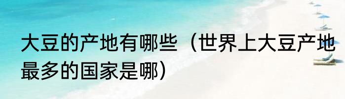 大豆的产地有哪些（世界上大豆产地最多的国家是哪）