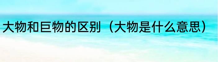 大物和巨物的区别（大物是什么意思）