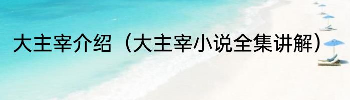大主宰介绍（大主宰小说全集讲解）