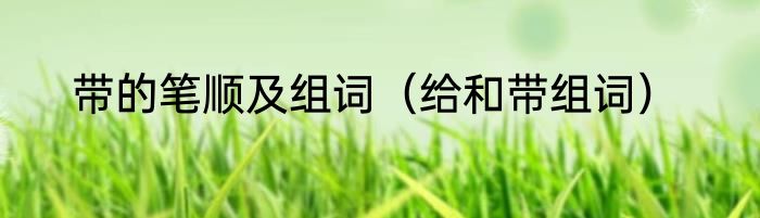 带的笔顺及组词（给和带组词）