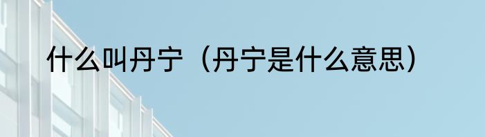 什么叫丹宁（丹宁是什么意思）