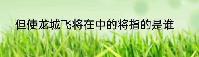 但使龙城飞将在中的将指的是谁