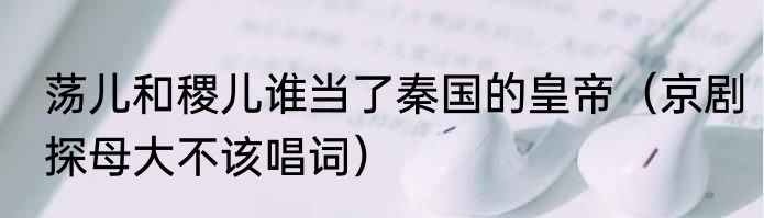 荡儿和稷儿谁当了秦国的皇帝（京剧探母大不该唱词）