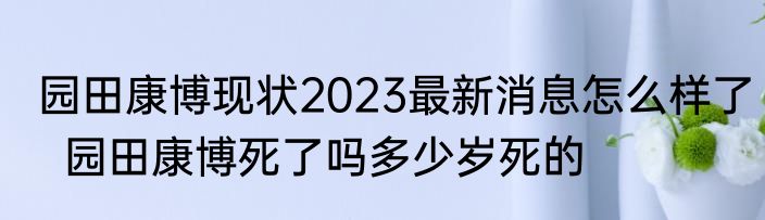 园田康博现状2023最新消息怎么样了  园田康博死了吗多少岁死的