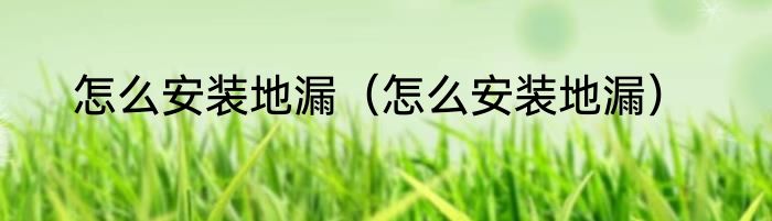 怎么安装地漏（怎么安装地漏）
