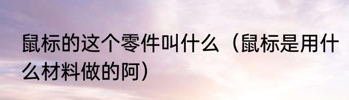 鼠标的这个零件叫什么（鼠标是用什么材料做的阿）